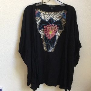 Black and Pink Short Sleeve Cardigan forever21+ 3X